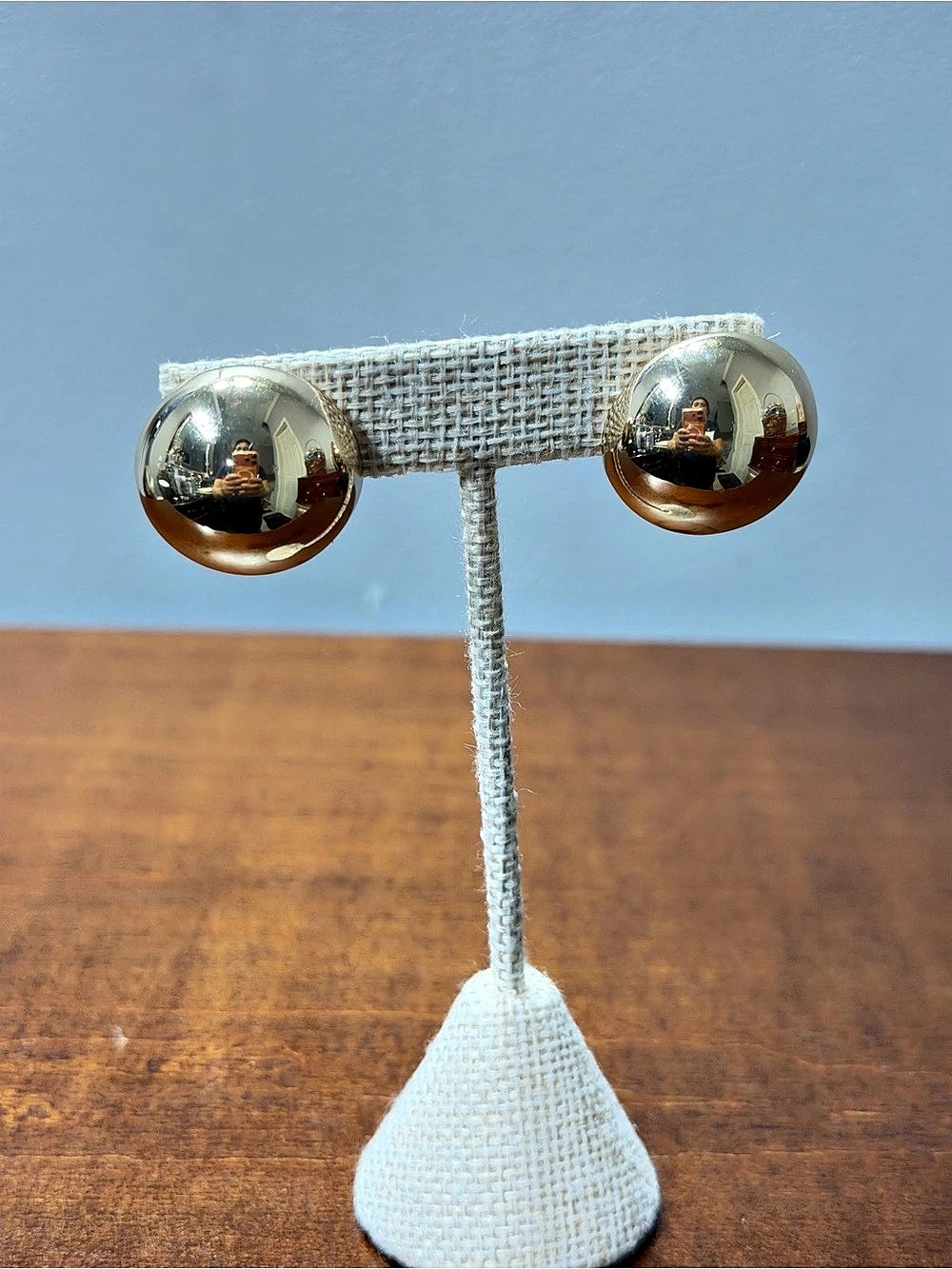 Gold & White Textured Statement Earrings